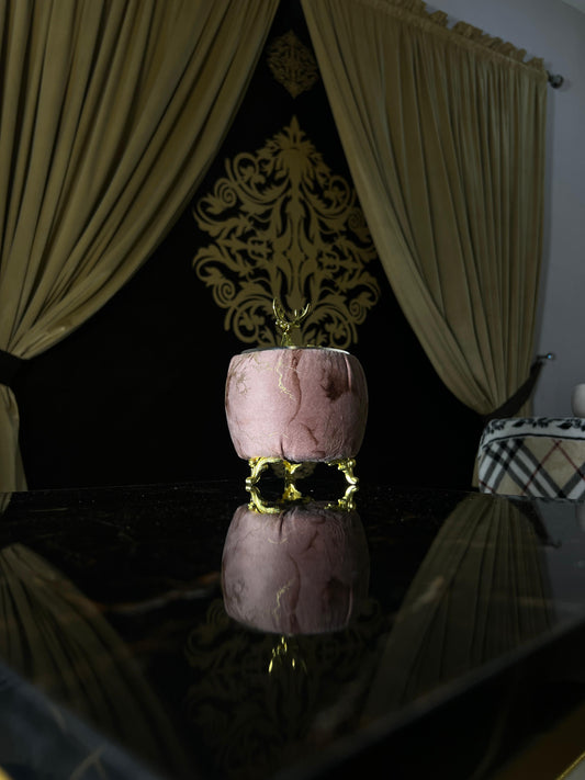 Pink Printed Handmade Velvet Jewelry Box